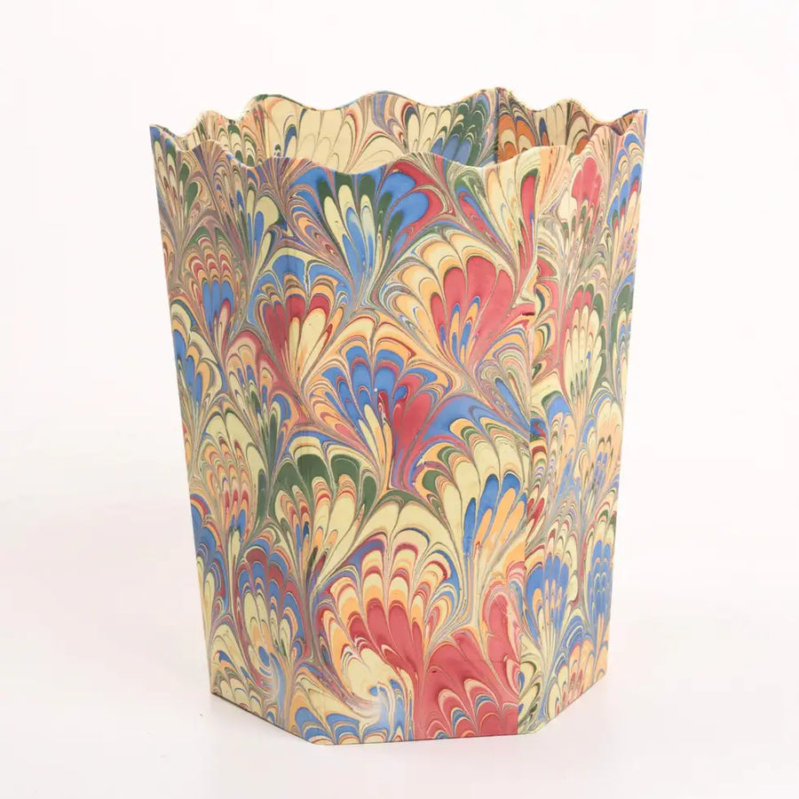 Scalloped Marbled Waste Bin