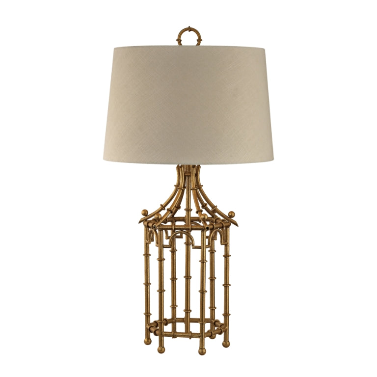 Gold Bamboo Birdcage Table Lamp