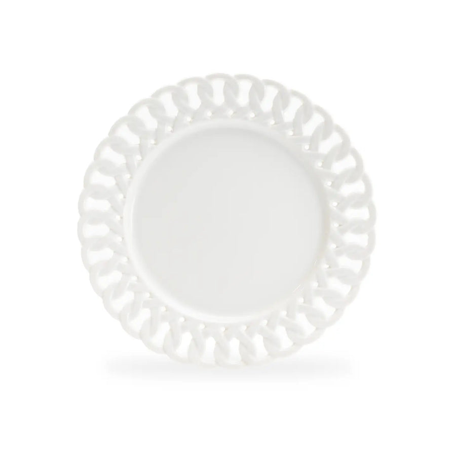 White Heirloom Fine Porcelain Plates, s/4