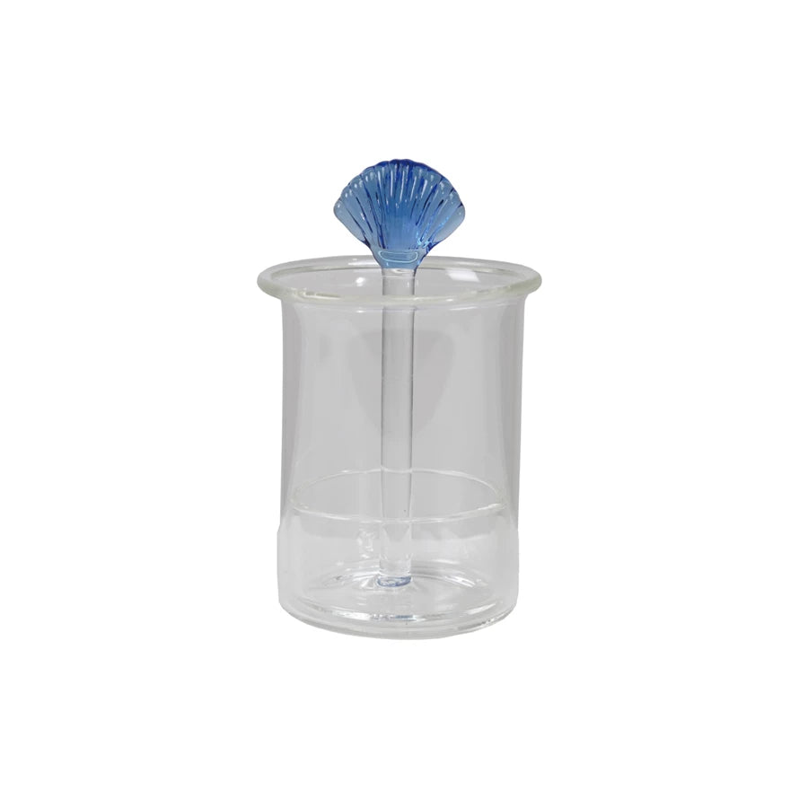 Glass Seashell Toothpick Holder