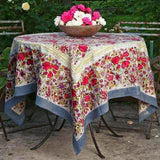 Jardin Tablecloth, Red & Grey