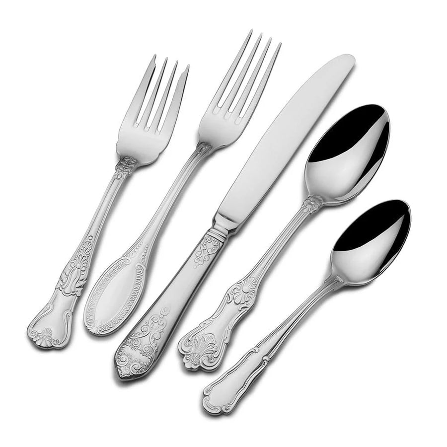 Wallace Luxe 77 Piece Flatware Set, Service for 12