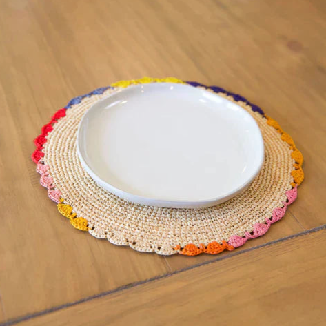 Aura Round Placemat, multi, s/4