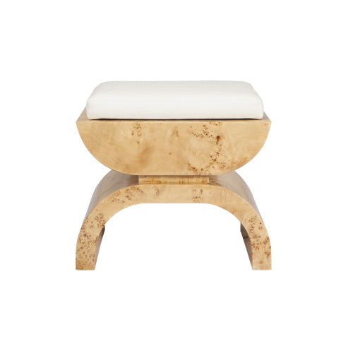 Biggs Glossy Burl Wood Stool