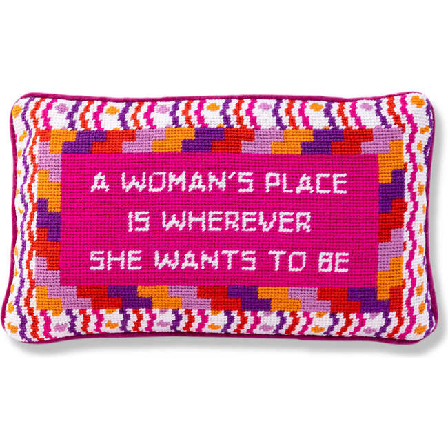 Wherever She Wants Needlepoint Pillow