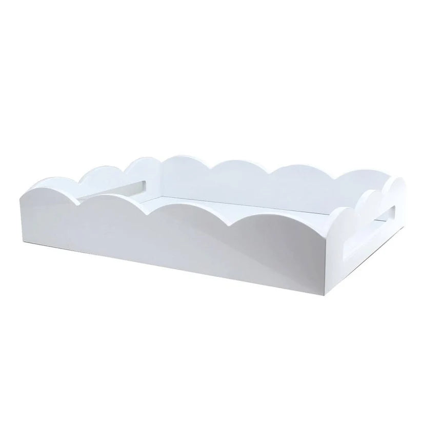 Addison Ross Scalloped White Tray
