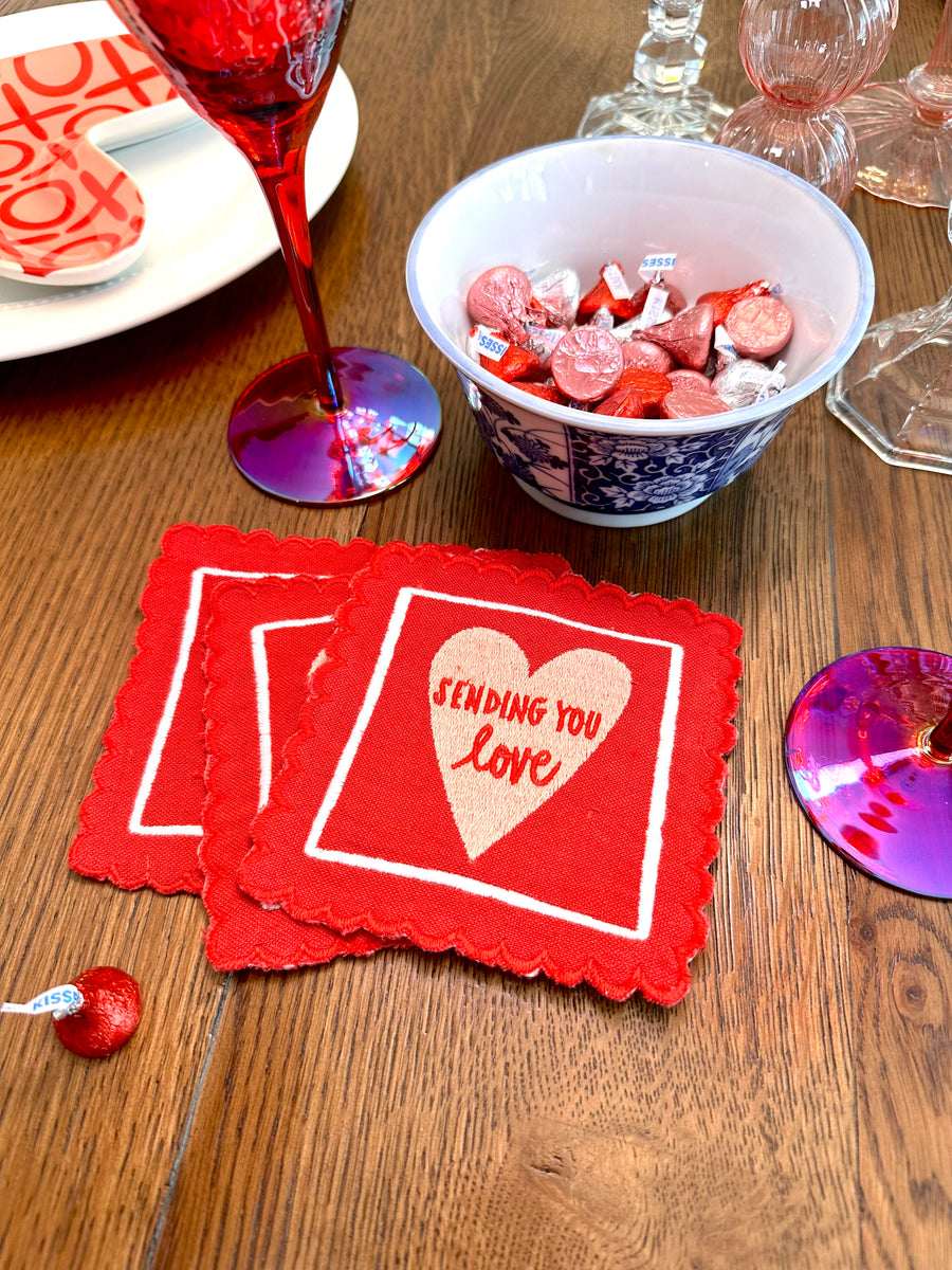 Stamp of Love Cocktail Napkin - s/4