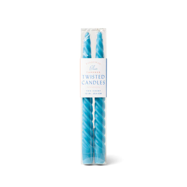 Twisted Taper 10" Boxed Candles - Blue