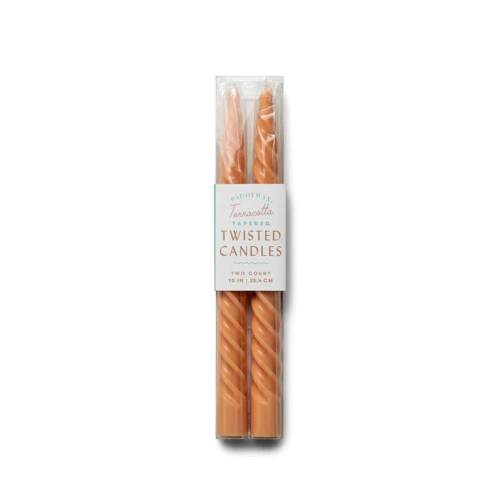 Twisted Taper 10" Boxed Candles - Terracotta