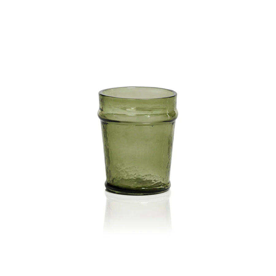 Artisan Hammered All-Purpose Glass - Green s/4